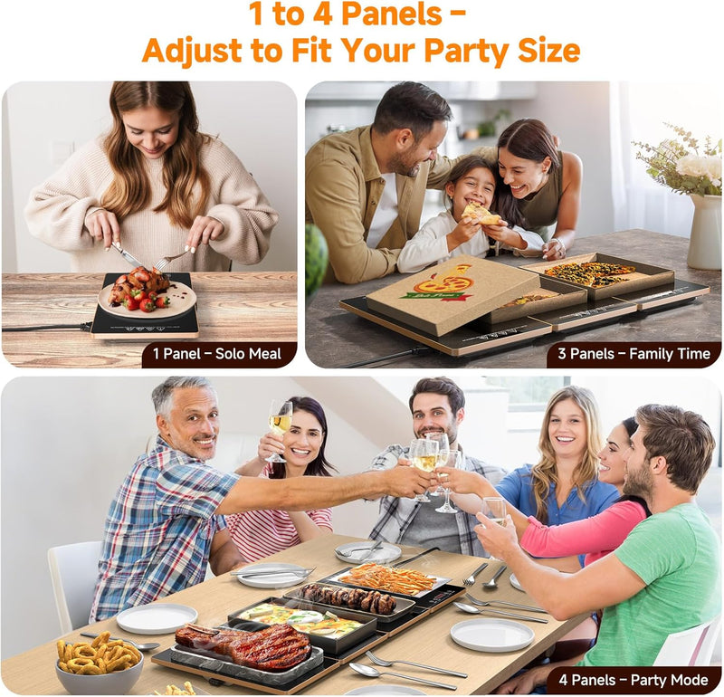 The Premium 4-in-1 Warming Tray That Keeps Every Meal Perfectly Hot